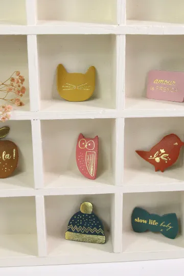 Broche cuir - Slow life