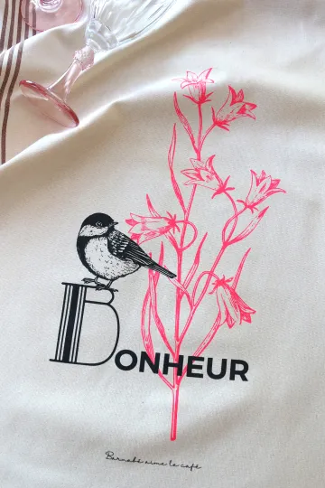TORCHON DE CUISINE SÉRIGRAPHIÉ - Bonheur
