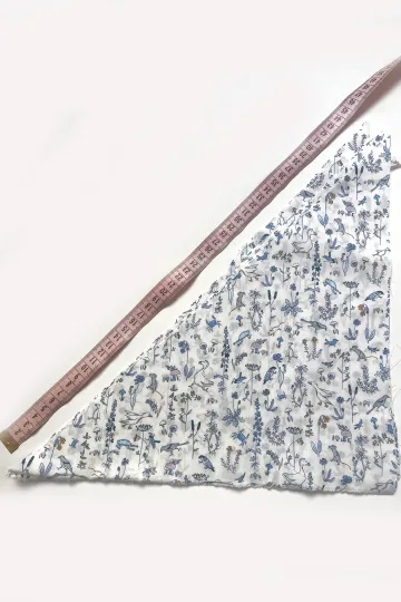 Coupons de tissu Liberty - Theo bleu - 6 chutes triangles