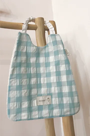 Serviette élastique vichy - Lagon