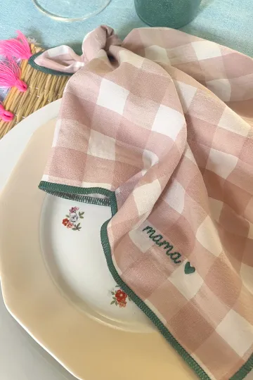 Serviette de Table macaron - Mama