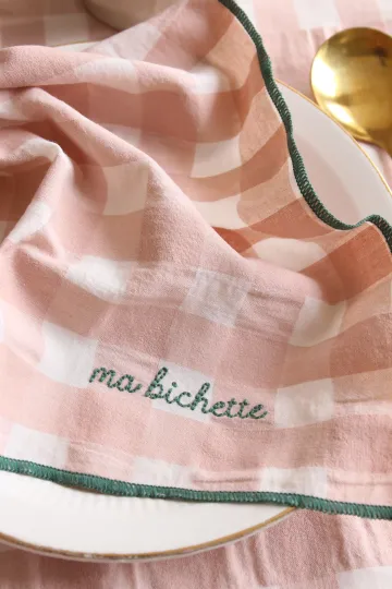 Serviette de Table rose macaron - ma bichette