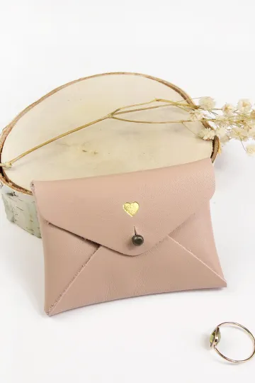 Mini pochette cuir - coeur sugar
