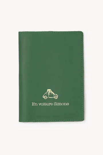Etui papiers voiture cuir - vert Cactus