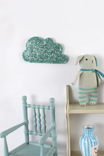 Déco paillettes - Nuage lagon