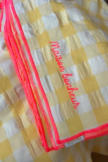 Nappe carreaux vichy - Citron 140 x 250 cm