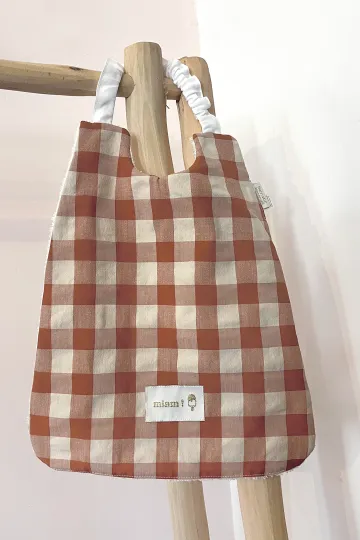 Serviette élastique vichy - Argile
