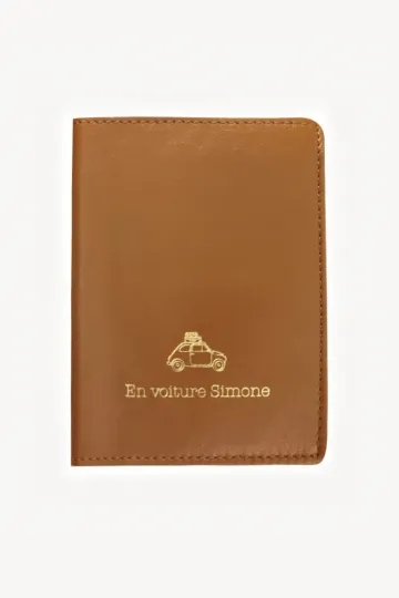 Etui papiers voiture cuir - Caramel
