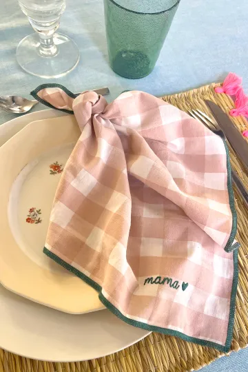 Serviette de Table macaron - Mama