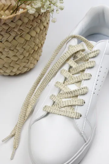 Lacets de chaussures lurex - Avoine