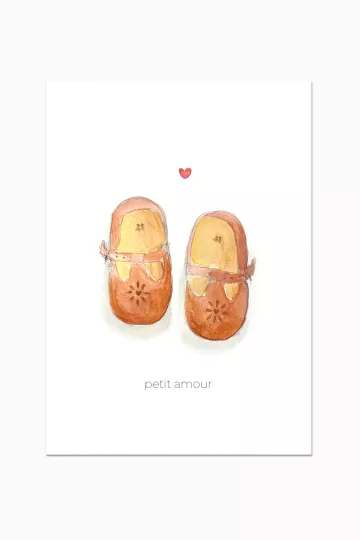 carte postale souliers aquarelle barnabe aime le cafe
