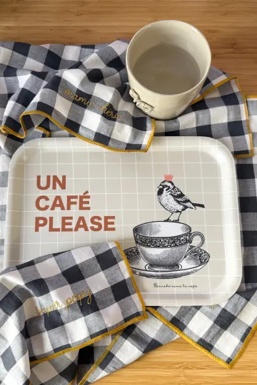 Plateau en bois de bouleau - Tasse café