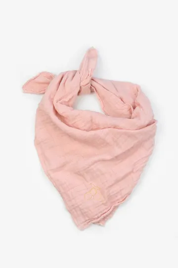 lange double gaze de coton rose clair broderie doré Barnabé aime le café