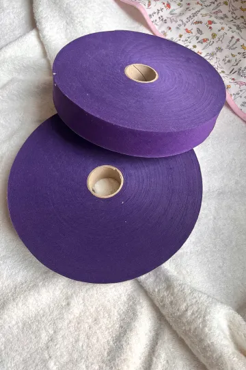 Biais coton 37 mm à plat - Violet - galette de 205 m