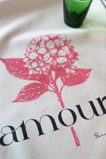 TORCHON DE CUISINE SÉRIGRAPHIÉ - Hortensia