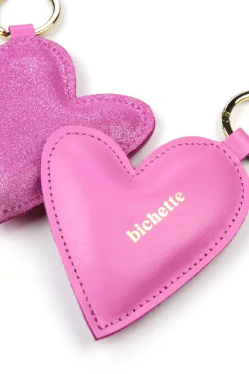Porte clé Coeur - Framboise - Bichette
