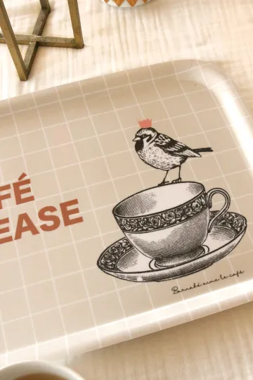 Plateau en bois de bouleau - Tasse café