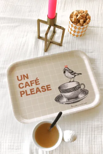 Plateau en bois de bouleau - Tasse café