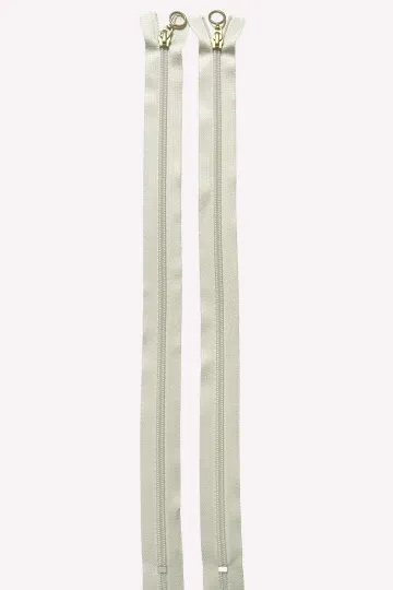 Lot de 2 fermetures éclairs nylon - 44 cm - crème