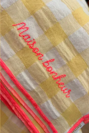 Nappe carreaux vichy - Citron 140 x 250 cm