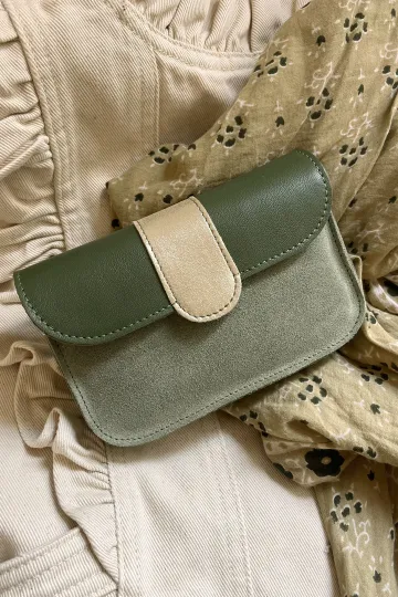 portefeuille femme 100% cuir vert doré Barnabé aime le café production française
