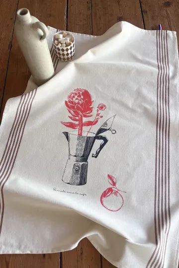 TORCHON DE CUISINE SÉRIGRAPHIÉ - Cafetière