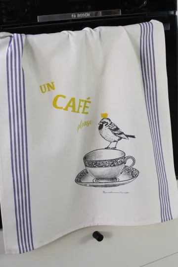TORCHON DE CUISINE SÉRIGRAPHIÉ - Café