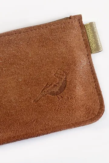Porte monnaie pailleté - Brique