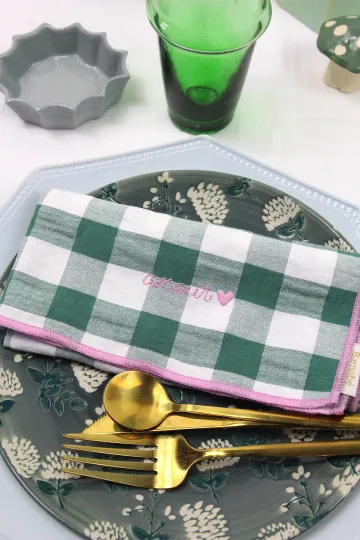 Serviette de Table sauge - Amour