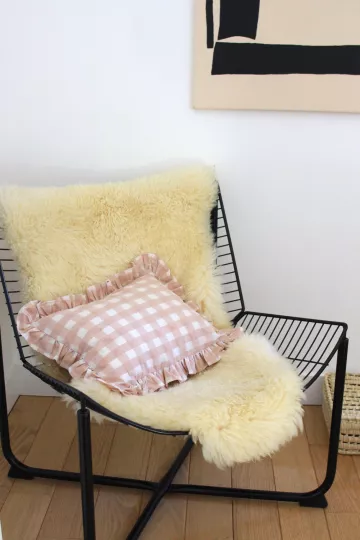 coussin volant vichy rose