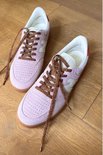 Lacets de chaussures lurex - Chameau