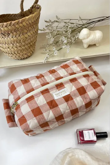 Trousse de toilette - Vichy argile