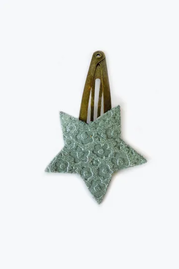 Barrette clic-clac cuir - Etoile Bora bora