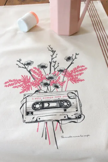 TORCHON DE CUISINE SÉRIGRAPHIÉ - K7 audio