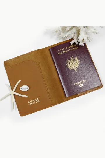 Etui Passeport cuir - Caramel