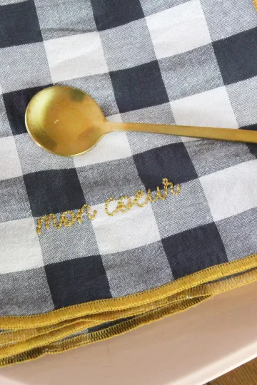 Serviette de Table réglisse - Mon coeur