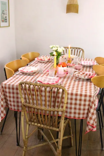 nappe carreaux vichy argile fluo maison bonheur