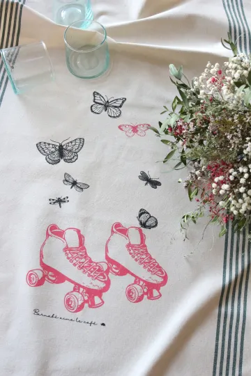 TORCHON DE CUISINE SÉRIGRAPHIÉ - Papillon