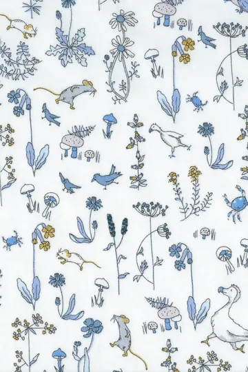 Coupons de tissu Liberty - Théo bleu - Lot de 3 coupons de 14*60 cm