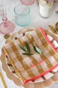 serviette de tablea carreau brodée