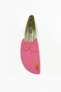 Barrette clic-clac cuir - Hibou Bubble Gum