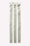 Lot de 3 fermetures éclairs nylon - 35 cm - crème