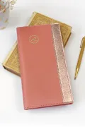 Couverture agenda cuir Barnabé aime le café  made in France  coloris rose