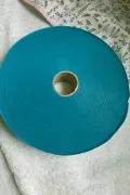 Biais coton 37 mm à plat - Turquoise - galette de 130 m