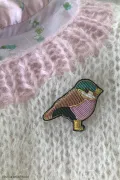 broche bijou oiseau mésange fil de cannetille Barnabé aime le café