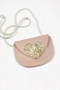 sac cuir fille rose coeur paillette Barnabé aime le café made in france