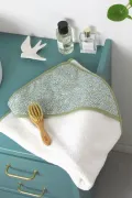 Cape de bain bébé fabriquée en france Barnabé aime le café éponge blanche Liberty andréa
