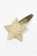 Barrette clic-clac cuir - Étoile jasmin