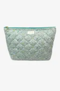 trousse de toilette femme bébé molletonnée liberty verte Barnabé aime le café