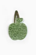 Barrette clic-clac cuir - Pomme vert amande